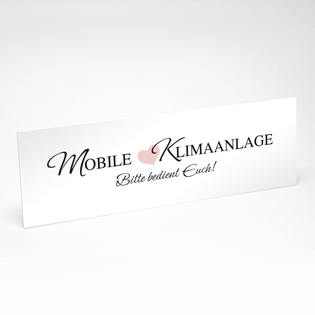 Schild "Mobile Klimaanlage"