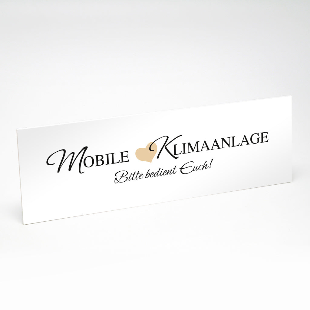 Schild "Mobile Klimaanlage"