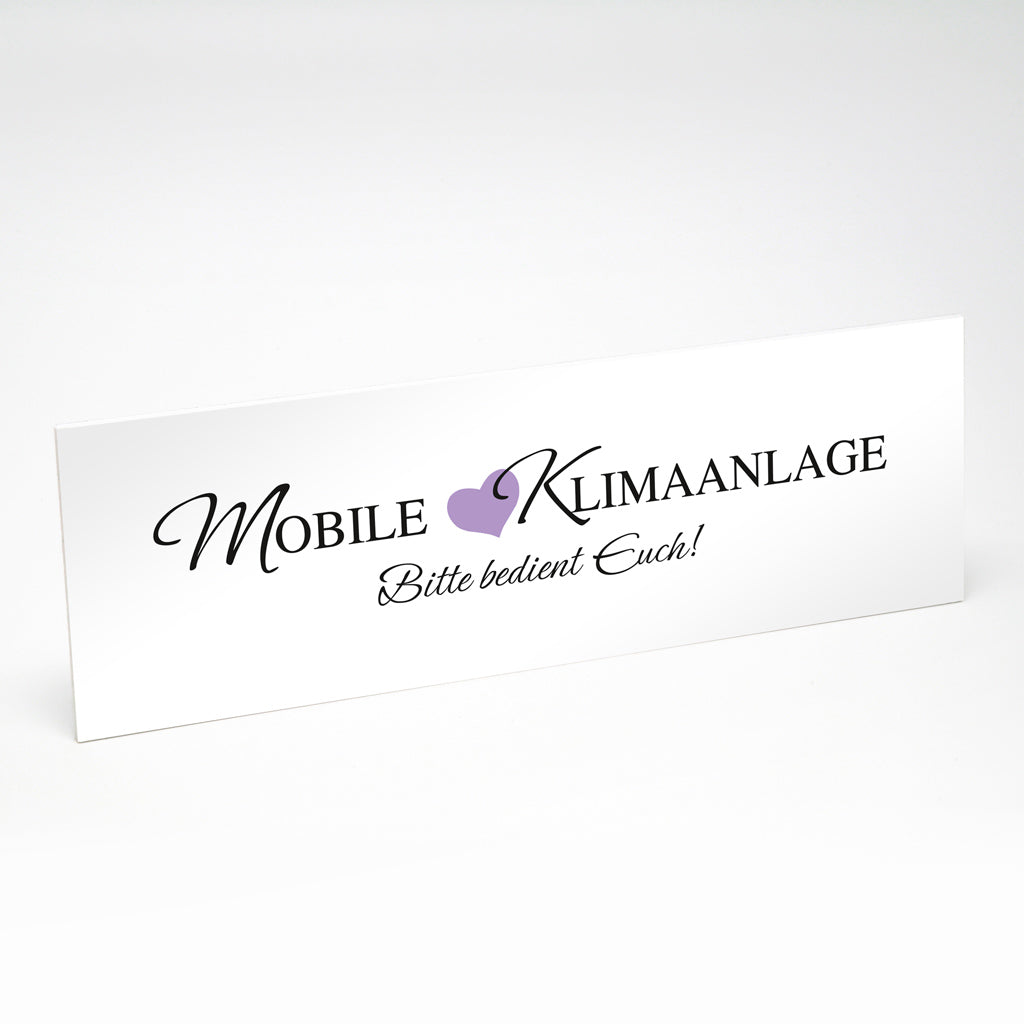 Schild "Mobile Klimaanlage"