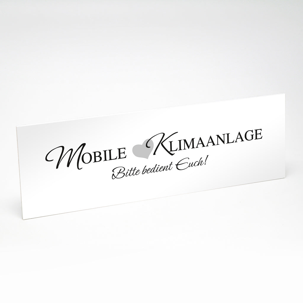 Schild "Mobile Klimaanlage"