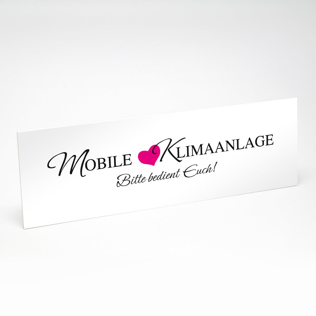 Schild "Mobile Klimaanlage"