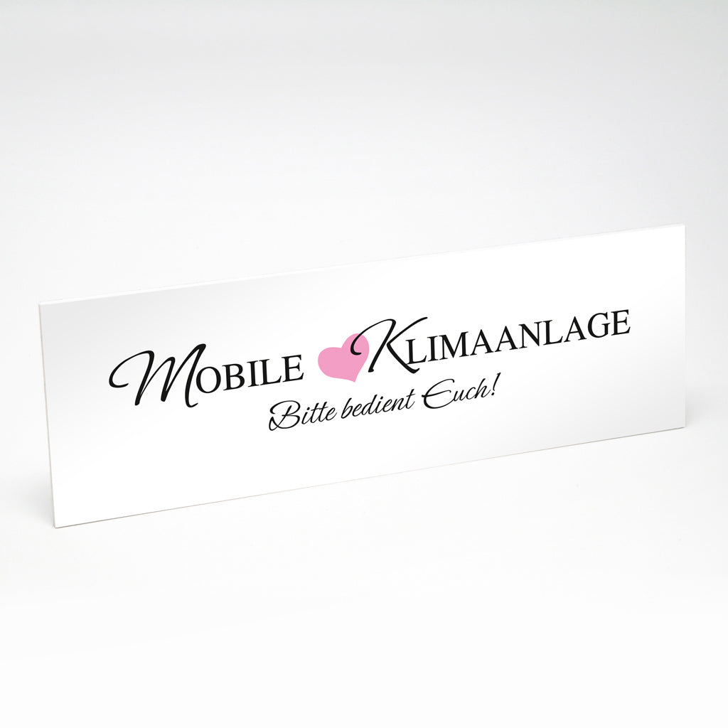 Schild "Mobile Klimaanlage"
