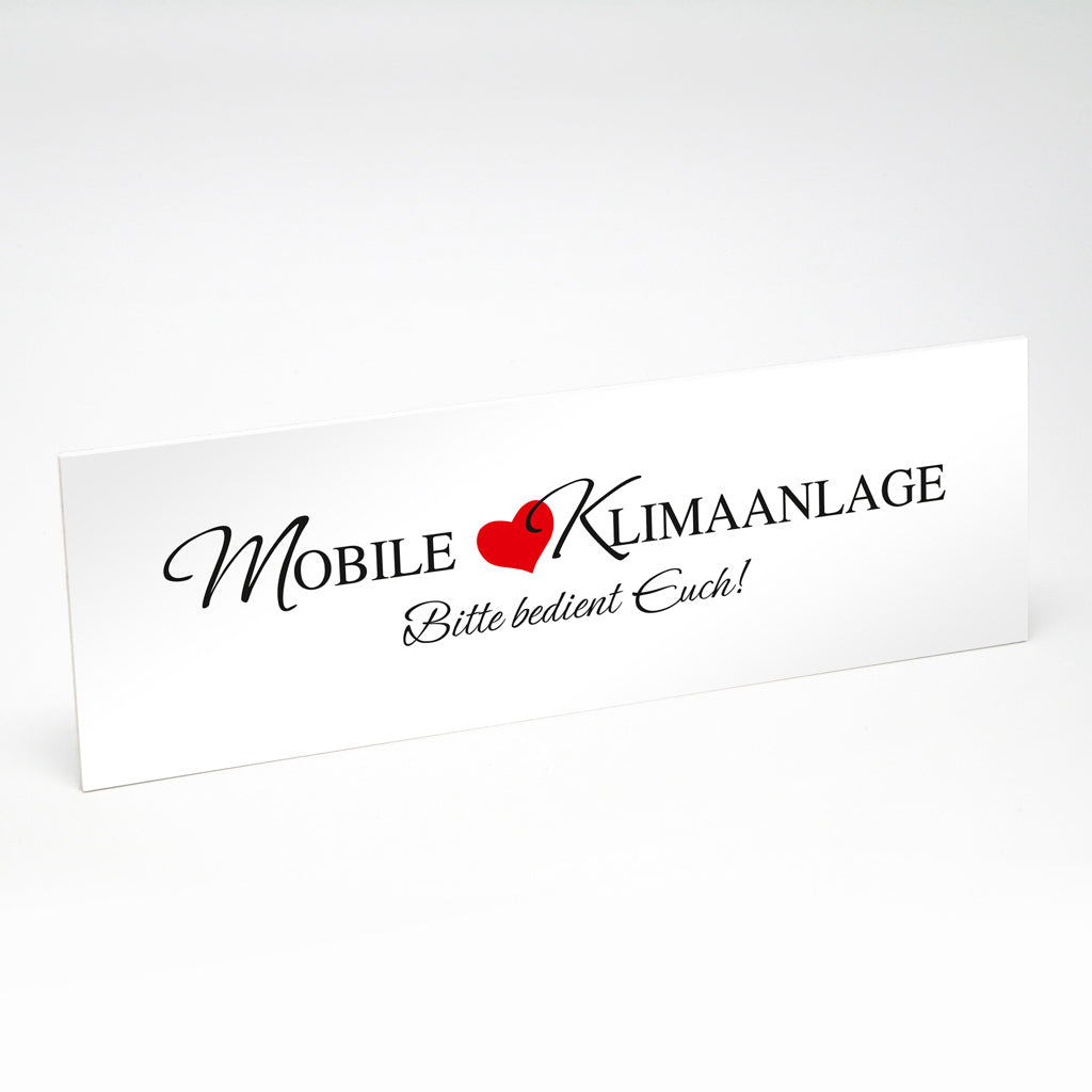 Schild "Mobile Klimaanlage"