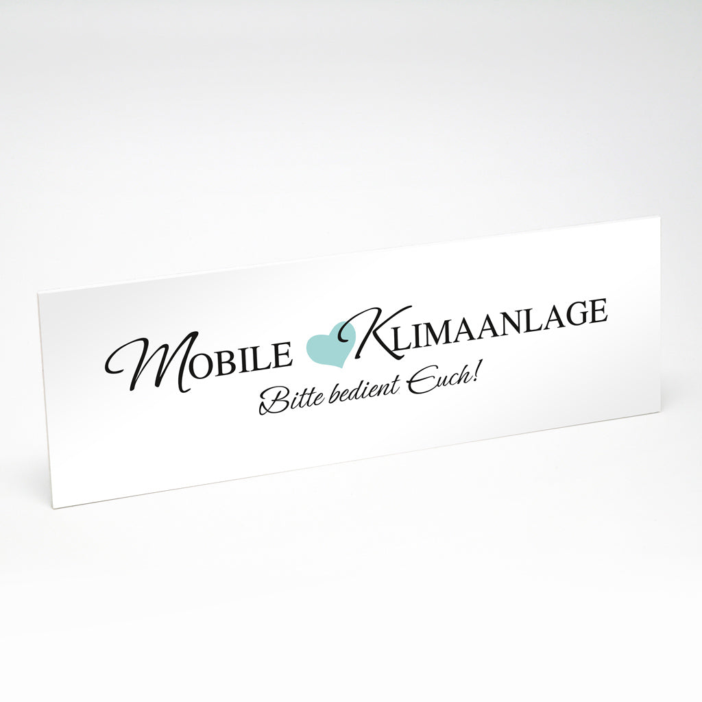 Schild "Mobile Klimaanlage"