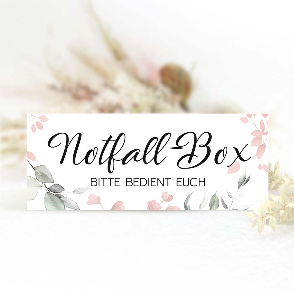 Schild "Notfall-Box" - Rachel