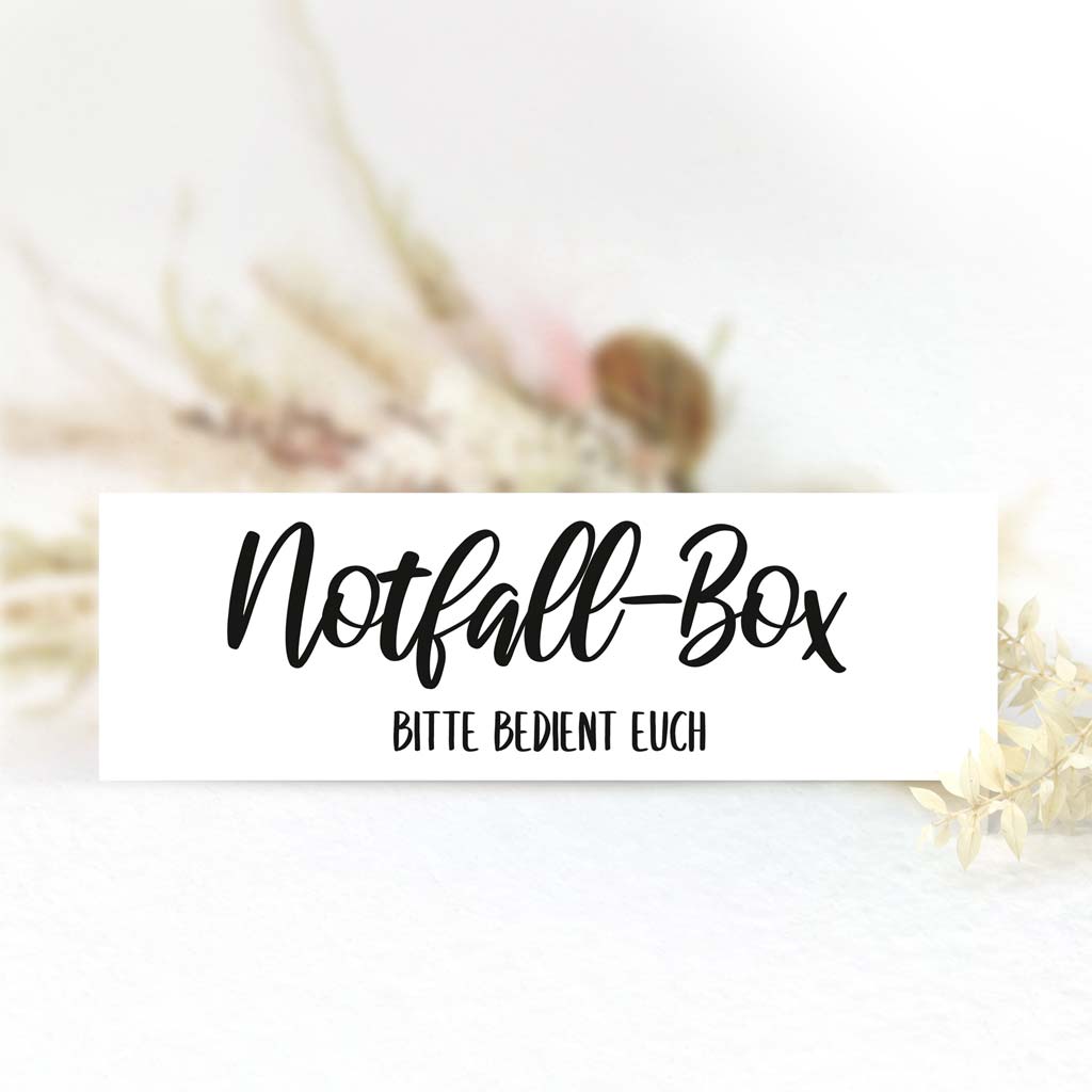 Schild "Notfall-Box" - Verena