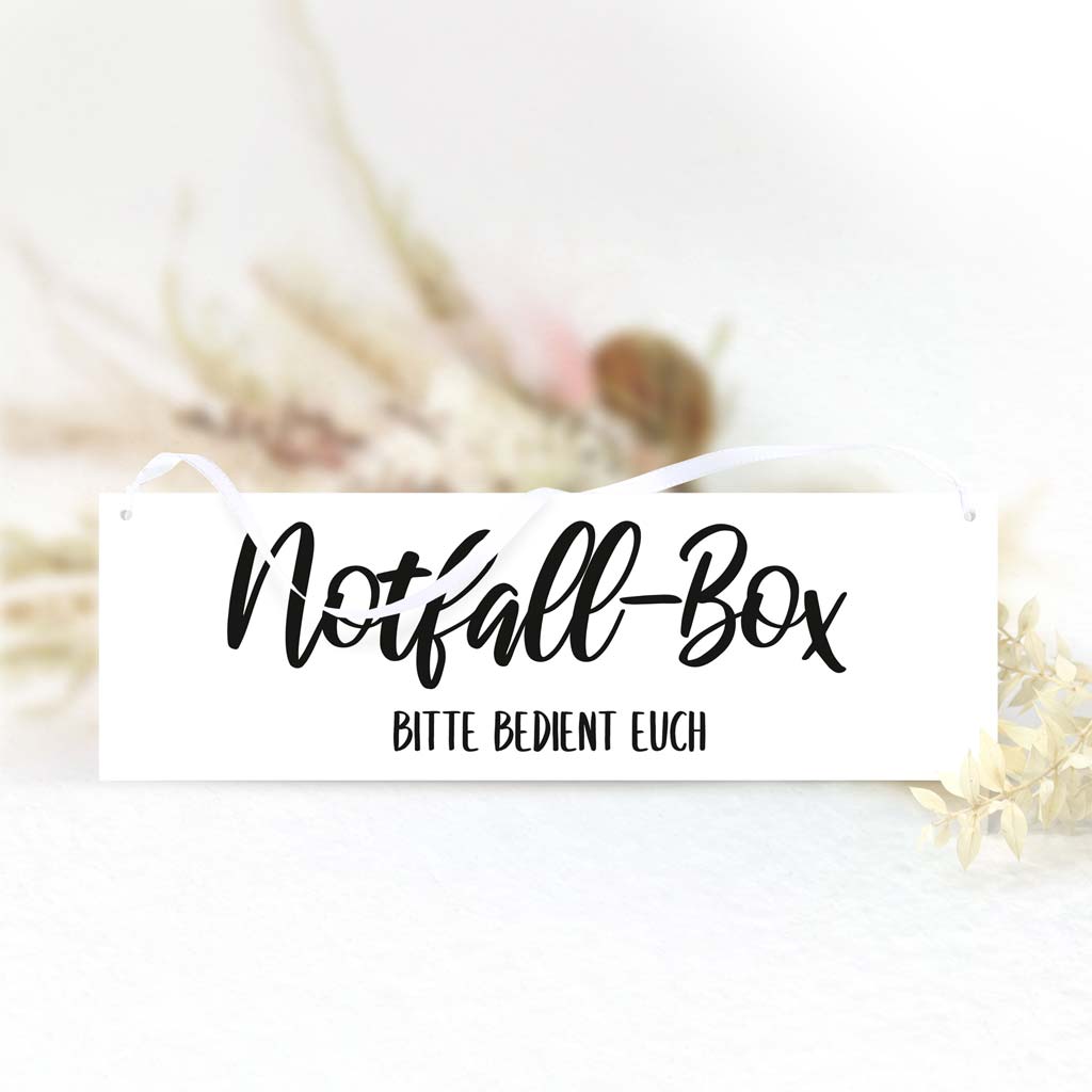 Schild "Notfall-Box" - Verena