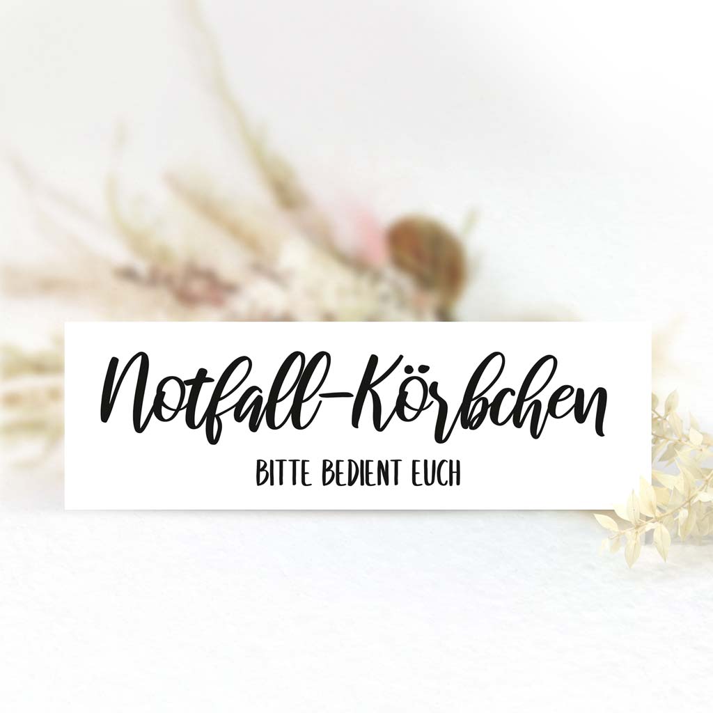 Schild "Notfall-Körbchen" - Verena