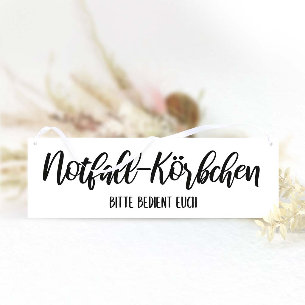 Schild "Notfall-Körbchen" - Verena
