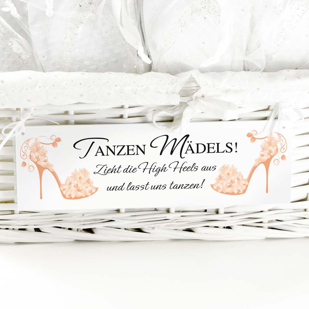 Schild "Tanzen Mädels" - aprikot