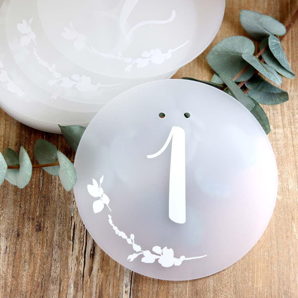 Rental item table numbers - acrylic disc