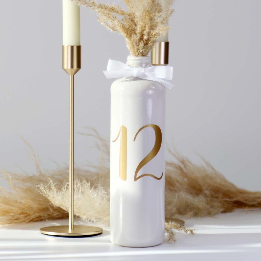 Rental Item Table Numbers - Bottle Stoneware Offwhite