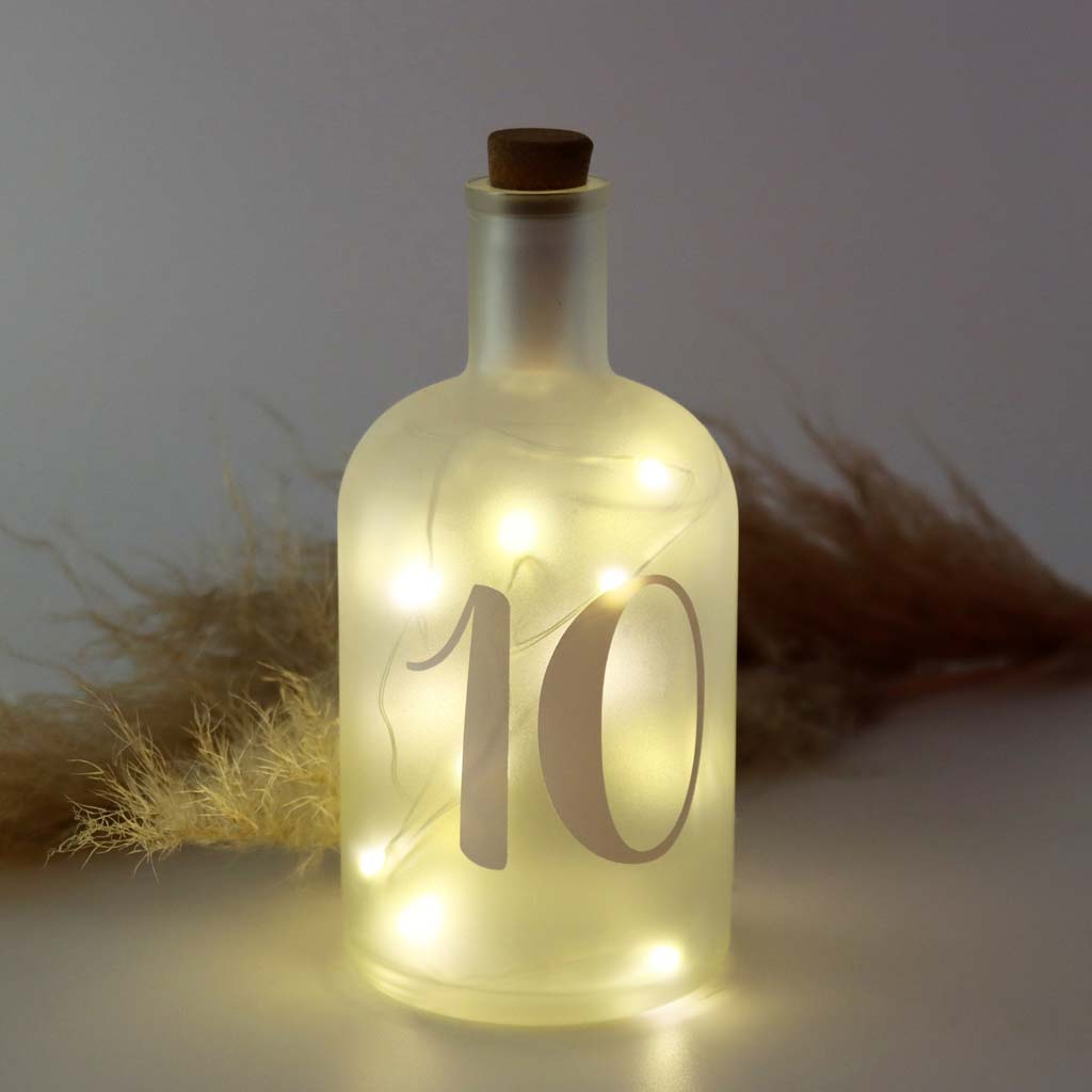 Mietartikel Tischnummern - Flasche satiniert