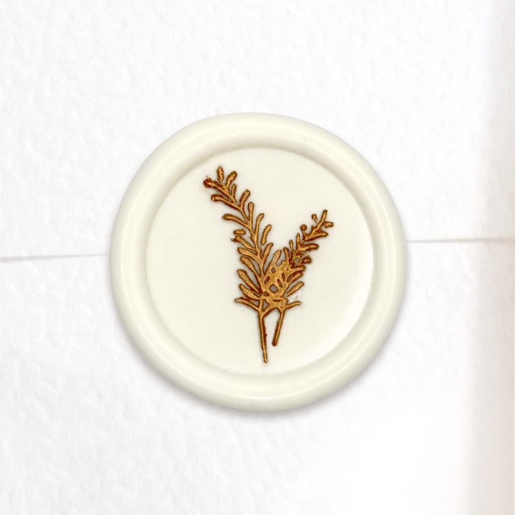 Wachssiegel "Ähren"- weiß/gold 10 St.