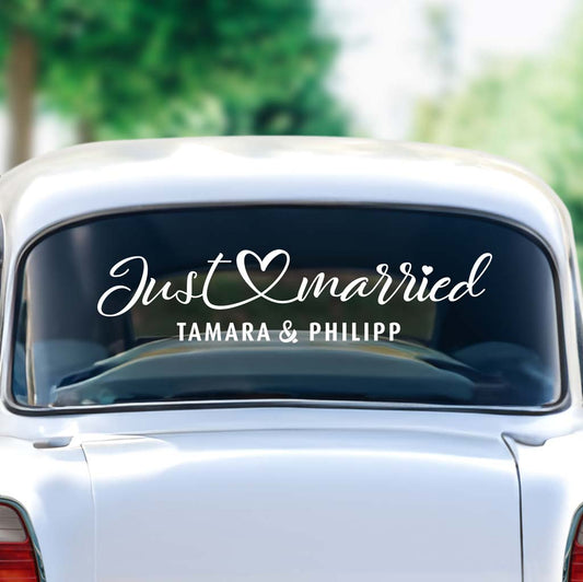 Autoaufkleber "Just married" - Tamara
