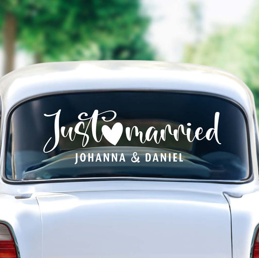 Autoaufkleber "Just married" - Fiona