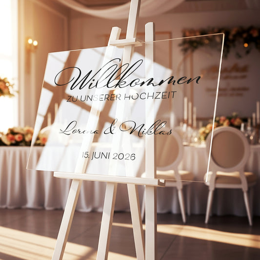 Willkommensschild Aufkleber "Hochzeit" - Lorena