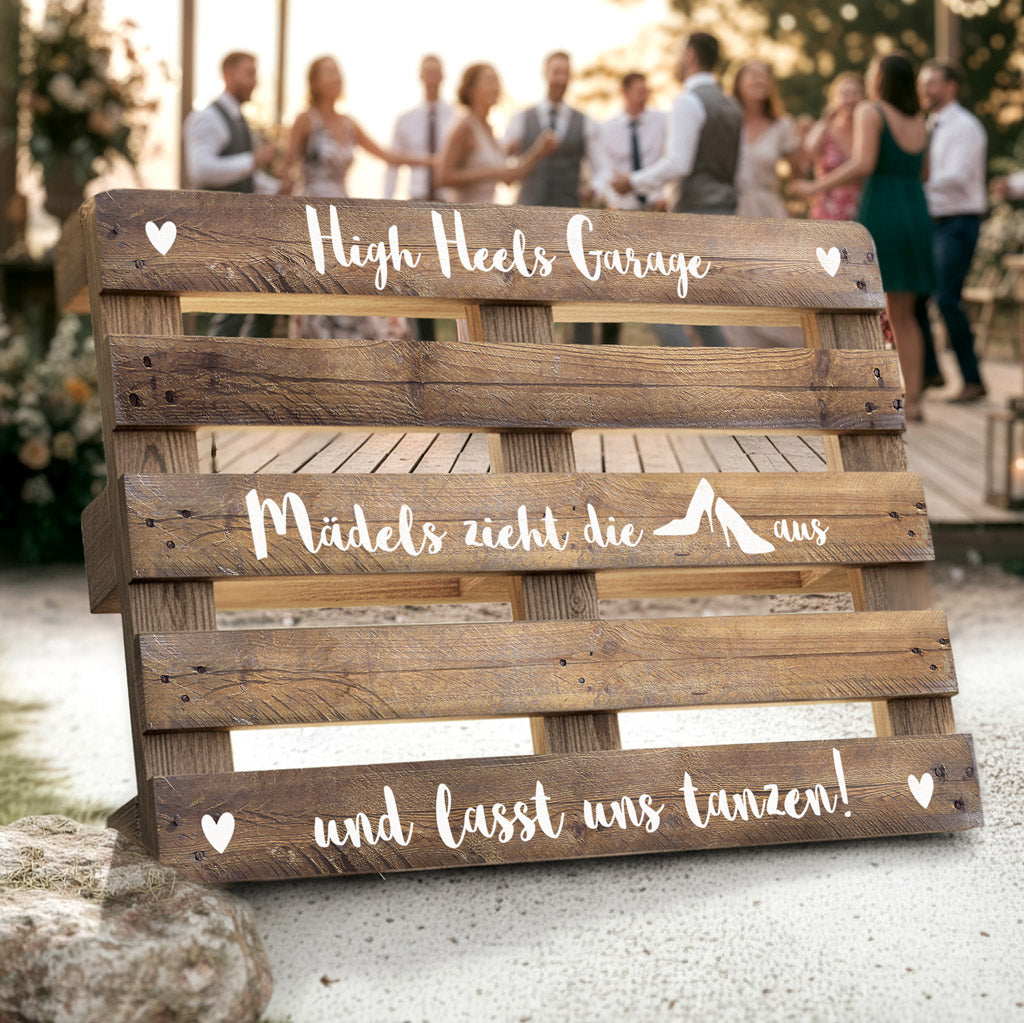 Pallet sticker "High Heels Garage" - Janina