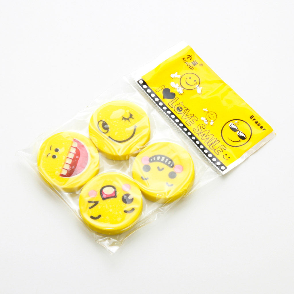 Radiergummis - Smiley 4er Set