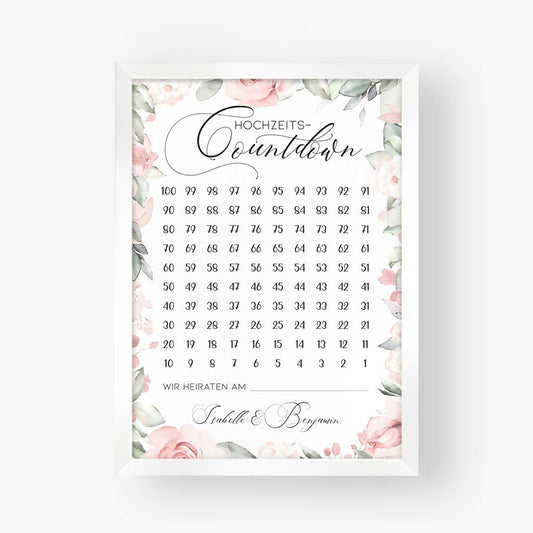 Poster "Hochzeitscountdown" - Rachel